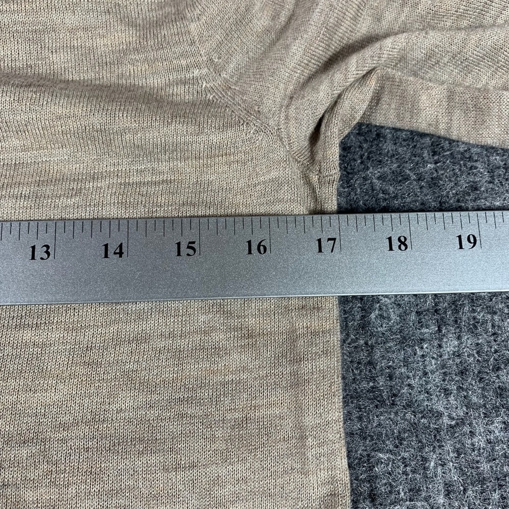 Ann Taylor Loft Sweater Womens Small Beige Lightweight Bow Tie Wool Blend Luxury - Picture 10 of 12